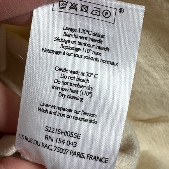 Sezane Eva Shirt Mottled Ecru Size 36 French / US 4 Ruffle‎ Button Top Blouse - Picture 13 of 16